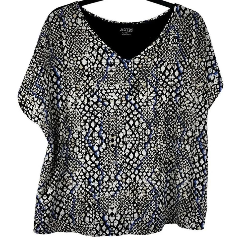 APT. 9 Women’s Snakeskin Short Sleeve Blouse 2X